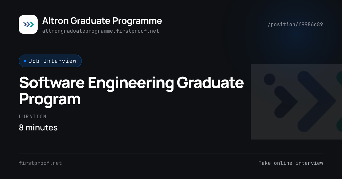 Software Engineering Graduate Program Open Position